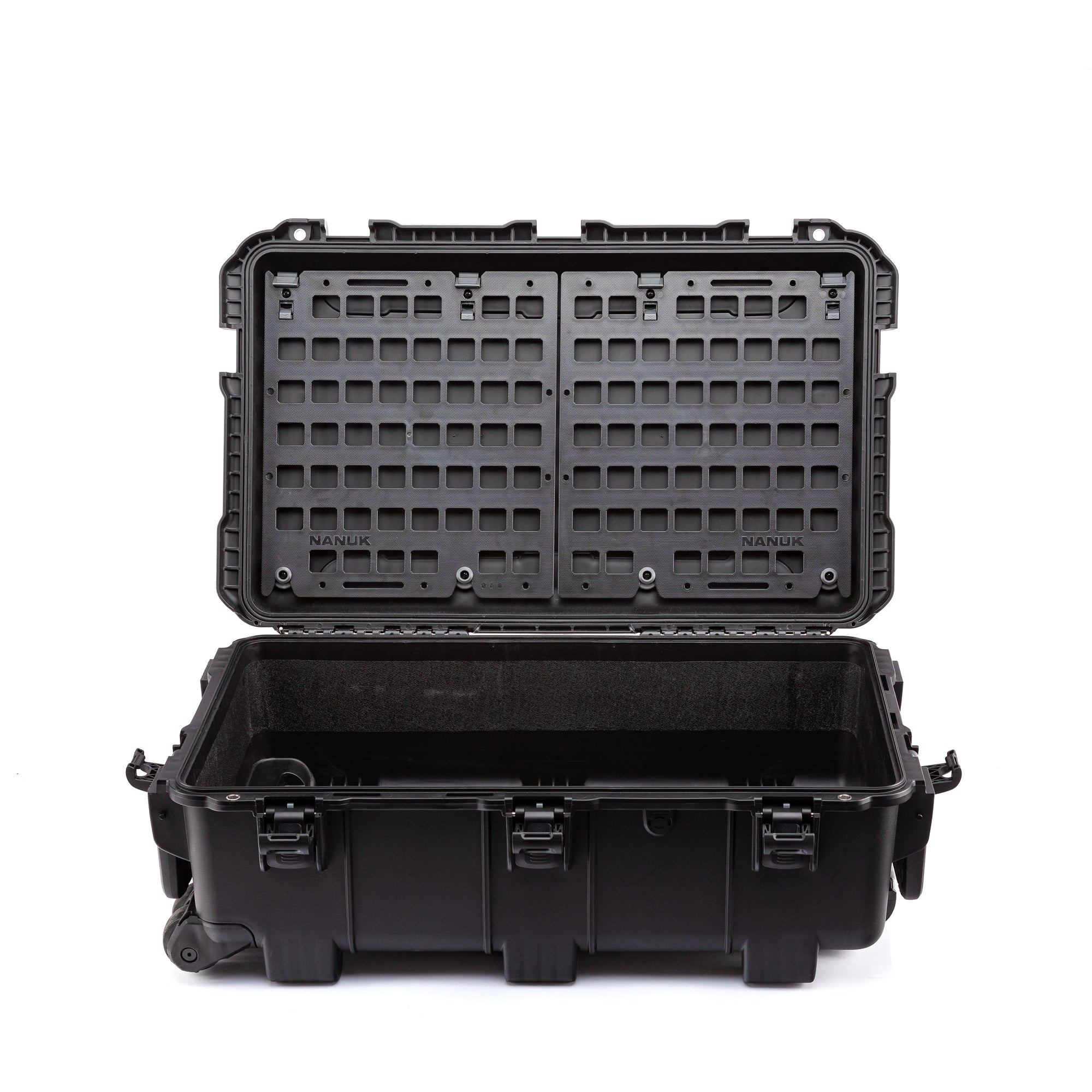Nanuk 962 Molle System Vorderansicht in einer leeren Nanuk 962 valise 