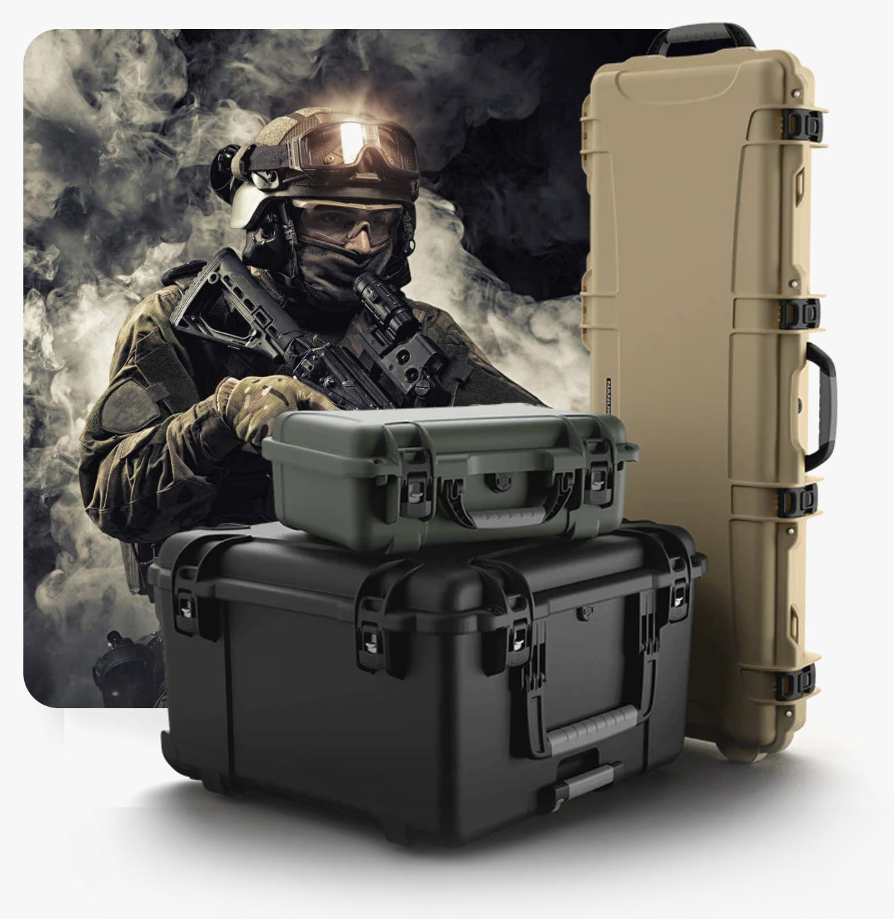 Custom Hard valises für militärische Ausrüstung und Schusswaffen