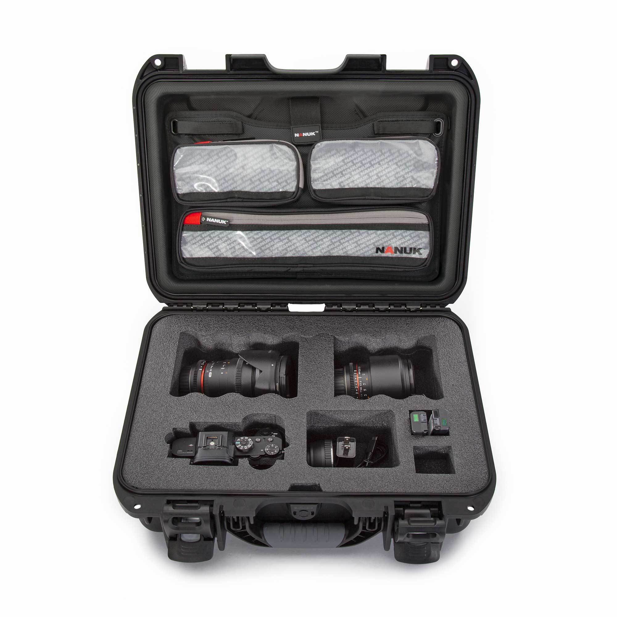 NANUK 920 für Sony A7R-Kamera koffer-Schwarz-Deckel Organizer-NANUK