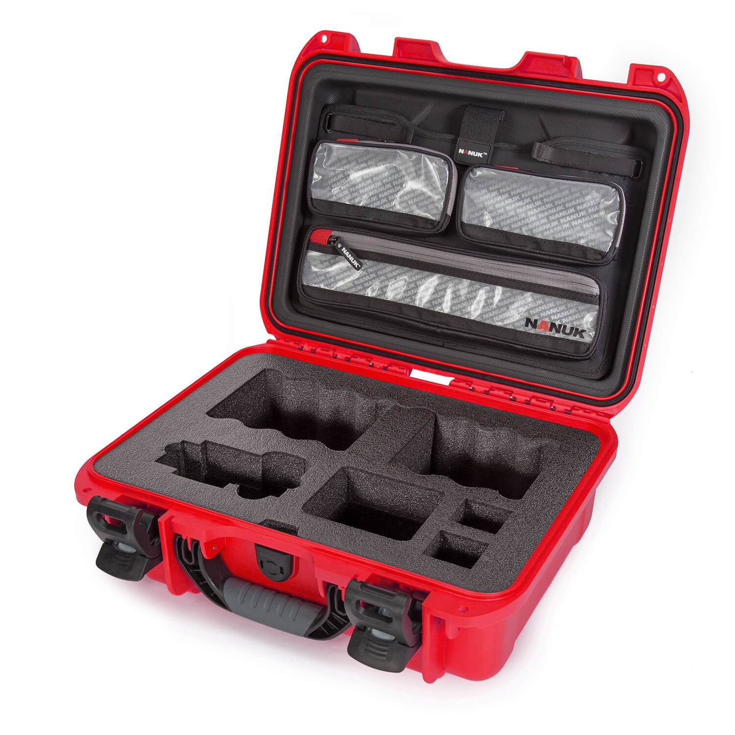 NANUK 920 pour appareil photo Sony A7R Valise-Rouge- Organisateur de couvercle-NANUK