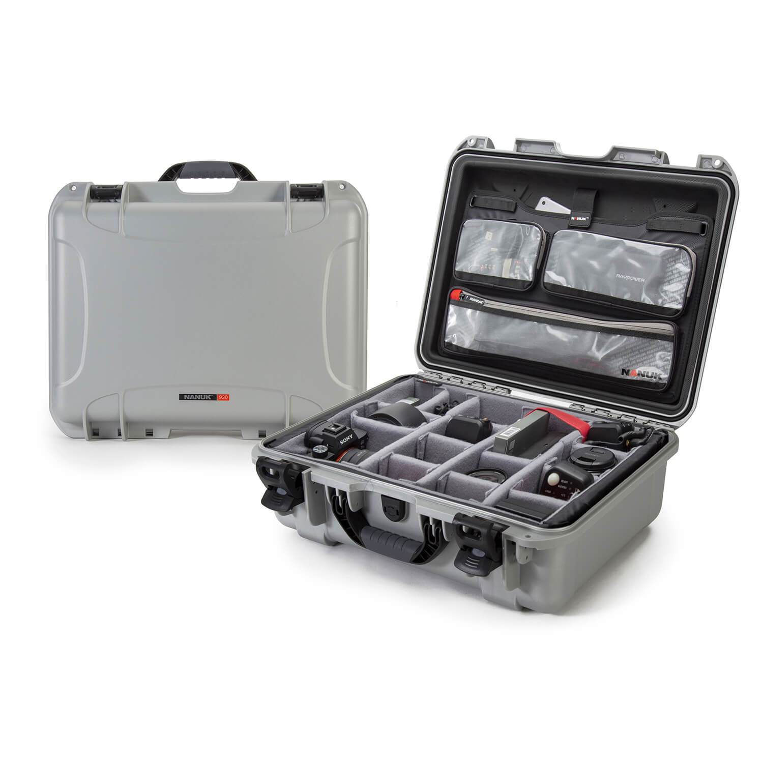 NANUK 930 Pro Photo Kit-Caméra Valise-Argent-NANUK