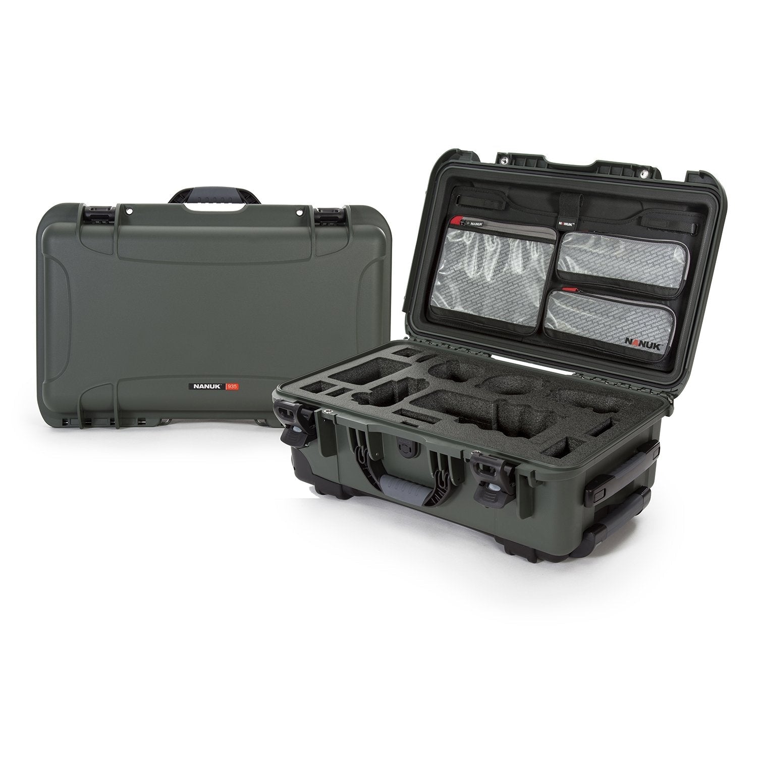 NANUK 935 For Sony A7R-Camera Case-Olive-Lid Organizer-NANUK
